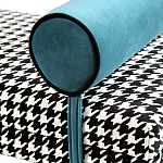 Банкетка Banquette PIED DE POULE с принтом гусиная лапка и синими подлокотниками  варинант исполнения - 3 | Loft Concept в Грозном