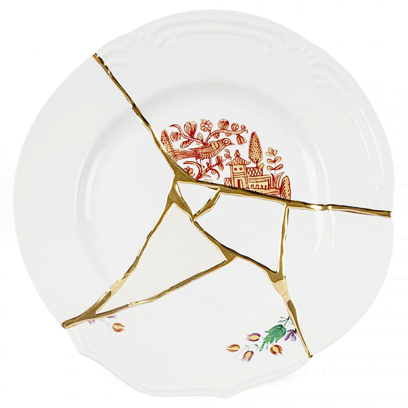 Тарелка Seletti Kintsugi Белый Золотой Мульти Тарелка Seletti Kintsugi Белый Золотой Мульти в Грозном | Loft Concept