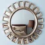 Зеркало-солнце в серебряной раме Silver Sun варинант исполнения - 1 | Loft Concept в Грозном