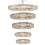 Многоярусная Люстра Elizabeth Золото Вертикальная композиция из пяти хрустальных светильников варинант исполнения - 1 | Loft Concept в Грозном