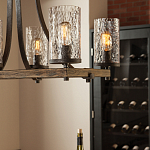 Люстра подвесная с восемью прозрачными стеклянными цилиндрическими плафонами в стиле лофт Feiss варинант исполнения - 8 | Loft Concept в Грозном