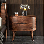 Прикроватный столик из дерева с 2-мя ящиками Moon Walnut Furniture варинант исполнения - 2 | Loft Concept в Грозном