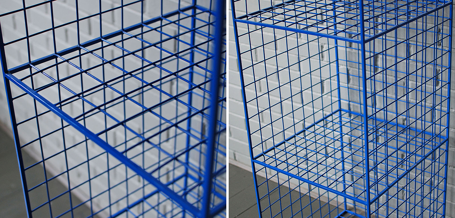 Стеллаж Carney Blue Industrial Metal Rust Rack Стеллаж Carney Blue Industrial Metal Rust Rack - Loft-Concept в Грозном