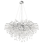 Люстра подвесная с прозрачными стеклянными подвесками в форме капель Диаметр 100 см Droplet Chandelier варинант исполнения - 14 | Loft Concept в Грозном