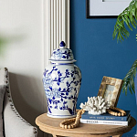 Ваза с крышкой и синим цветочным узором Blue & White Ornament  варинант исполнения - 8 | Loft Concept в Грозном