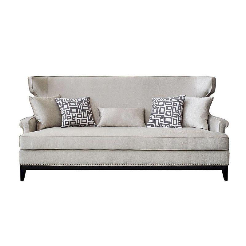 Диван Seine Sofa Velvet 3 Бежево-серый Диван Seine Sofa Velvet 3 Бежево-серый в Грозном | Loft Concept