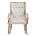 Кресло-качалка с мягкой обивкой из льна Ella Armchair beige варинант исполнения - 1 | Loft Concept в Грозном