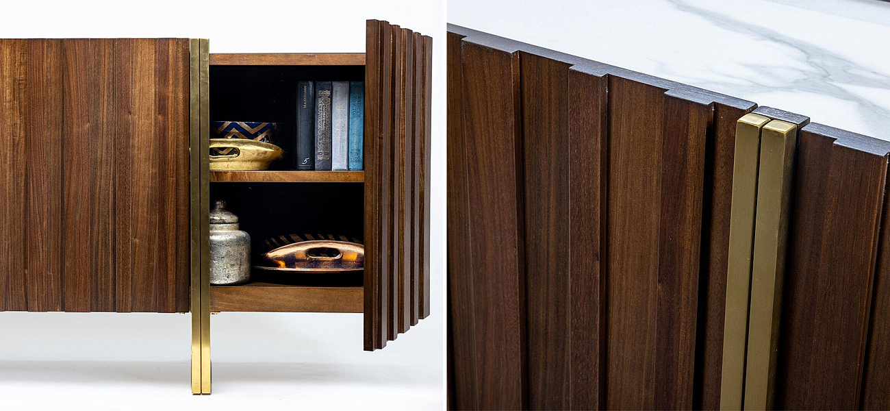 Комод с мраморной столешницей Walnut Veneer Комод с мраморной столешницей Walnut Veneer - Loft-Concept в Грозном