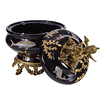 Шкатулка черного цвета с бронзовым ангелом Eden Garden варинант исполнения - 4 | Loft Concept в Грозном