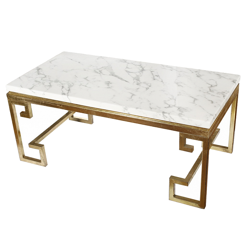 Кофейный стол Golden Meander Coffee Table Золотой Белый Кофейный стол Golden Meander Coffee Table Золотой Белый в Грозном | Loft Concept