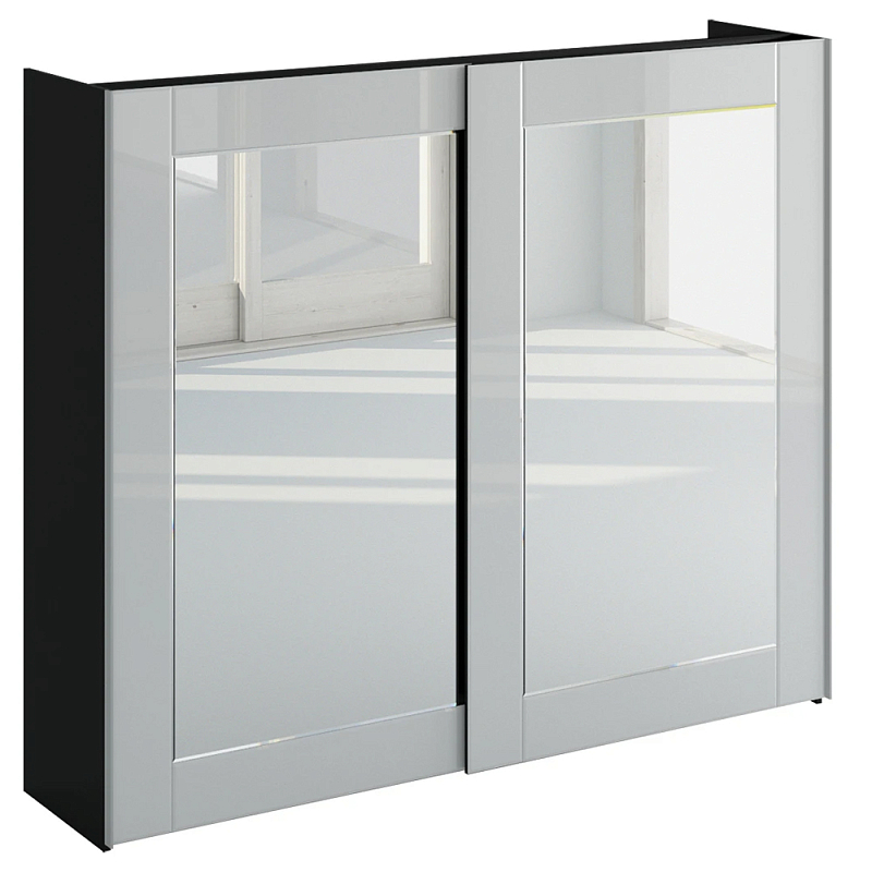 Шкаф-купе White Crystal Черный Белый Зеркало в Грозном | Loft Concept 