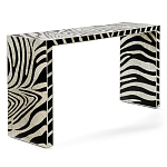 Консоль Дизайнерская Kenya Console ZEBRA Bone Inlay black варинант исполнения - 3 | Loft Concept в Грозном