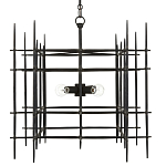 Люстра черная квадратной остроконечной формы Black Square варинант исполнения - 3 | Loft Concept в Грозном