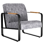 Кресло серый велюр с жесткими подлокотниками на полозьях Ashton варинант исполнения - 1 | Loft Concept в Грозном