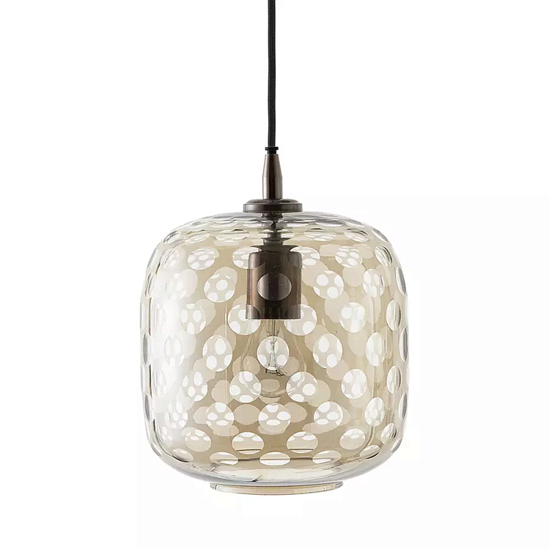 Подвесной светильник с плафоном из стекла с рельефным узором Glass lampshade with Relief Pattern Коричневый Подвесной светильник с плафоном из стекла с рельефным узором Glass lampshade with Relief Pattern Коричневый в Грозном | Loft Concept