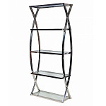 Металлический стеллаж со стеклянными полками Molecule варинант исполнения - 1 | Loft Concept в Грозном