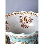 Ваза из голубого фарфора с рисунком птиц и цветов и декоративными элементами Blue Garden варинант исполнения - 8 | Loft Concept в Грозном