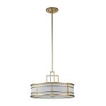 Подвесной светильник цвета латунь с белым матовым плафоном с геометрическим рисунком Feiss варинант исполнения - 2 | Loft Concept в Грозном