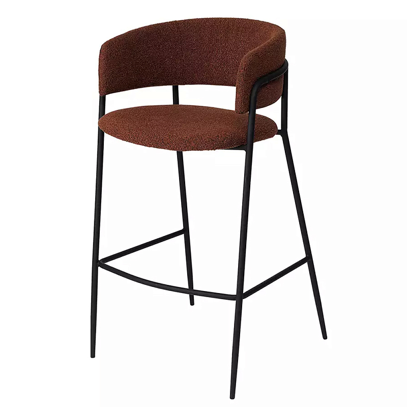 Стул полубарный с каркасом из металла и мягким сиденьем и спинкой Soft and Practical Капучино Терракотовый Стул полубарный с каркасом из металла и мягким сиденьем и спинкой Soft and Practical Капучино Терракотовый в Грозном | Loft Concept