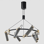 Люстра круглая с 9-ю цилиндрическими плафонами на магнитном креплении Bronze Concert варинант исполнения - 4 | Loft Concept в Грозном