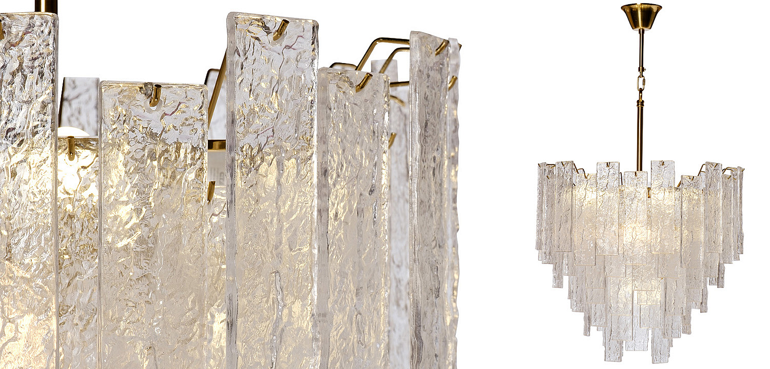 Люстра Dorit Textured Glass Rectangular Chandelier Люстра Dorit Textured Glass Rectangular Chandelier - Loft-Concept в Грозном