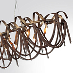 Люстра подвесная линейная с переплетенными металлическими лентами и цепочками Atlantis Chain варинант исполнения - 5 | Loft Concept в Грозном