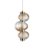Подвесной светильник с 3-мя рифлеными стеклянными шарами Marcelh Light варинант исполнения - 1 | Loft Concept в Грозном