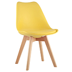 Стул с основой из пластика и мягким сиденьем Arvika Yellow варинант исполнения - 1 | Loft Concept в Грозном