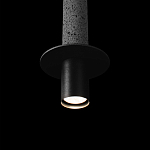 Подвесной светильник с узким цилиндрическим плафоном и черным металлическим декором Concrete Pipe варинант исполнения - 7 | Loft Concept в Грозном