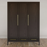 Большой Шкаф Primo Темный орех с 3 дверьми и 3 выдвижными ящиками варинант исполнения - 1 | Loft Concept в Грозном