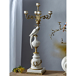 Подсвечник белый Попугай из фарфора с бронзовыми элементами Eden Garden варинант исполнения - 4 | Loft Concept в Грозном