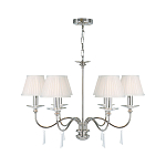 Люстра цвета никель с прозрачными стеклянными подвесками в форме капель Elstead Lighting варинант исполнения - 2 | Loft Concept в Грозном