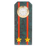 Часы погон ВС подарочные настольные из натурального камня Змеевик Military Clock варинант исполнения - 13 | Loft Concept в Грозном