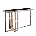 Консоль в современном стиле с черной стекляной столешницей Console with Black Glass варинант исполнения - 1 | Loft Concept в Грозном