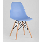 Пластиковый стул на ножках из массива бука Eames Blue варинант исполнения - 1 | Loft Concept в Грозном