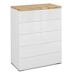 Комод с белым глянцевым фасадом с 5-ю ящиками Grace of Furniture  варинант исполнения - 1 | Loft Concept в Грозном