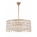 Люстра круглая с хрустальными подвесками на золотистом каркасе Roul Crystal Light варинант исполнения - 9 | Loft Concept в Грозном