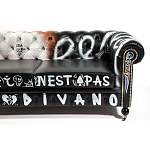 Диван Честерфильд граффити graffiti Orange Sofa натуральная кожа варинант исполнения - 9 | Loft Concept в Грозном