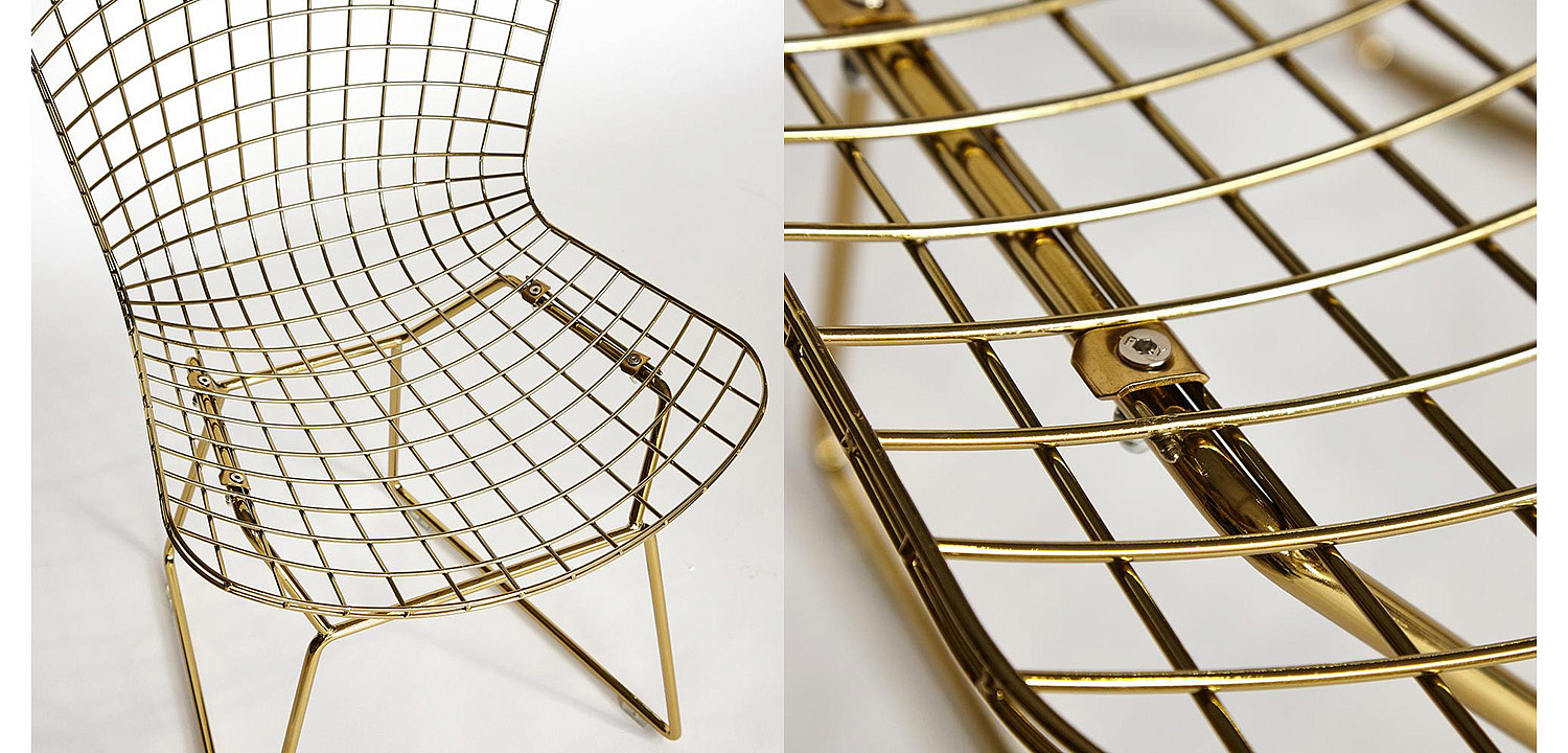 Стул Bertoia Side Chair gold - Loft-Concept в Грозном