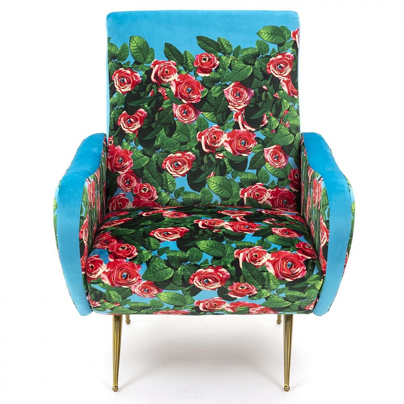 Кресло Seletti Armchair Roses Бирюзовый Красный Латунь Кресло Seletti Armchair Roses Бирюзовый Красный Латунь в Грозном | Loft Concept