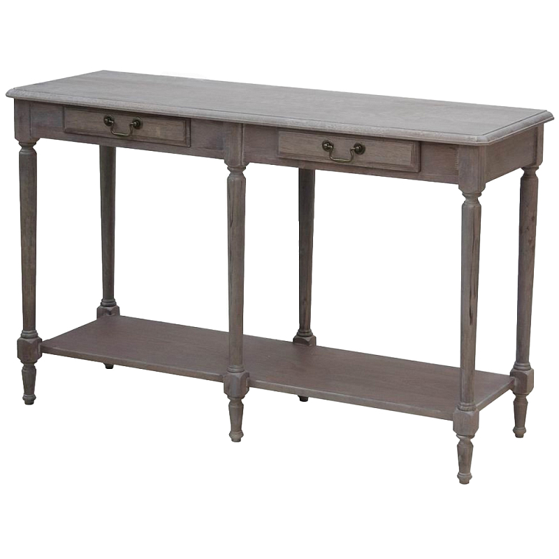 Деревянная консоль из массива дерева с двумя ящиками Oak Margery Provence Console Table Дуб темный Деревянная консоль из массива дерева с двумя ящиками Oak Margery Provence Console Table Дуб темный в Грозном | Loft Concept