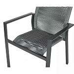 Стул темно-серый с высокой плетеной спинкой и сиденьем Braided Strength варинант исполнения - 7 | Loft Concept в Грозном