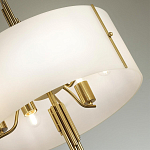 Люстра на штанге с белым круглым плафоном на бронзовом основании с вертикальным декором из металлических трубок Sohne варинант исполнения - 4 | Loft Concept в Грозном