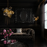 Люстра подвесная со стеклянными плафонами из дымчатого и золотистого с шестью вертикальными подвесками Gilded Mirage  варинант исполнения - 9 | Loft Concept в Грозном