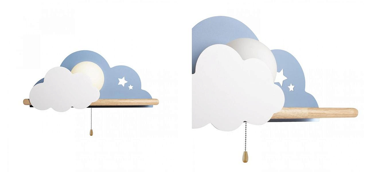 Бра с полкой голубое Облако Wall Lamp Blue Cloud Бра с полкой голубое Облако Wall Lamp Blue Cloud - Loft-Concept в Грозном