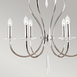 Люстра цвета никель с 6-ю лампами и стеклянными подвесками Elstead Lighting варинант исполнения - 5 | Loft Concept в Грозном