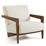 Кресло Avalon White Boucle из массива ореха варинант исполнения - 1 | Loft Concept в Грозном