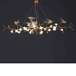 Люстра в виде золотой ветки с цветами и птичками Marvelous Garden варинант исполнения - 7 | Loft Concept в Грозном
