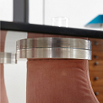 Обеденный стол со стеклянной столешницей и розовыми ножками с тканевой обивкой Wrigley варинант исполнения - 3 | Loft Concept в Грозном