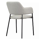 Стул мягкий с подлокотниками Chair Gray Upholstery Boucle варинант исполнения - 3 | Loft Concept в Грозном